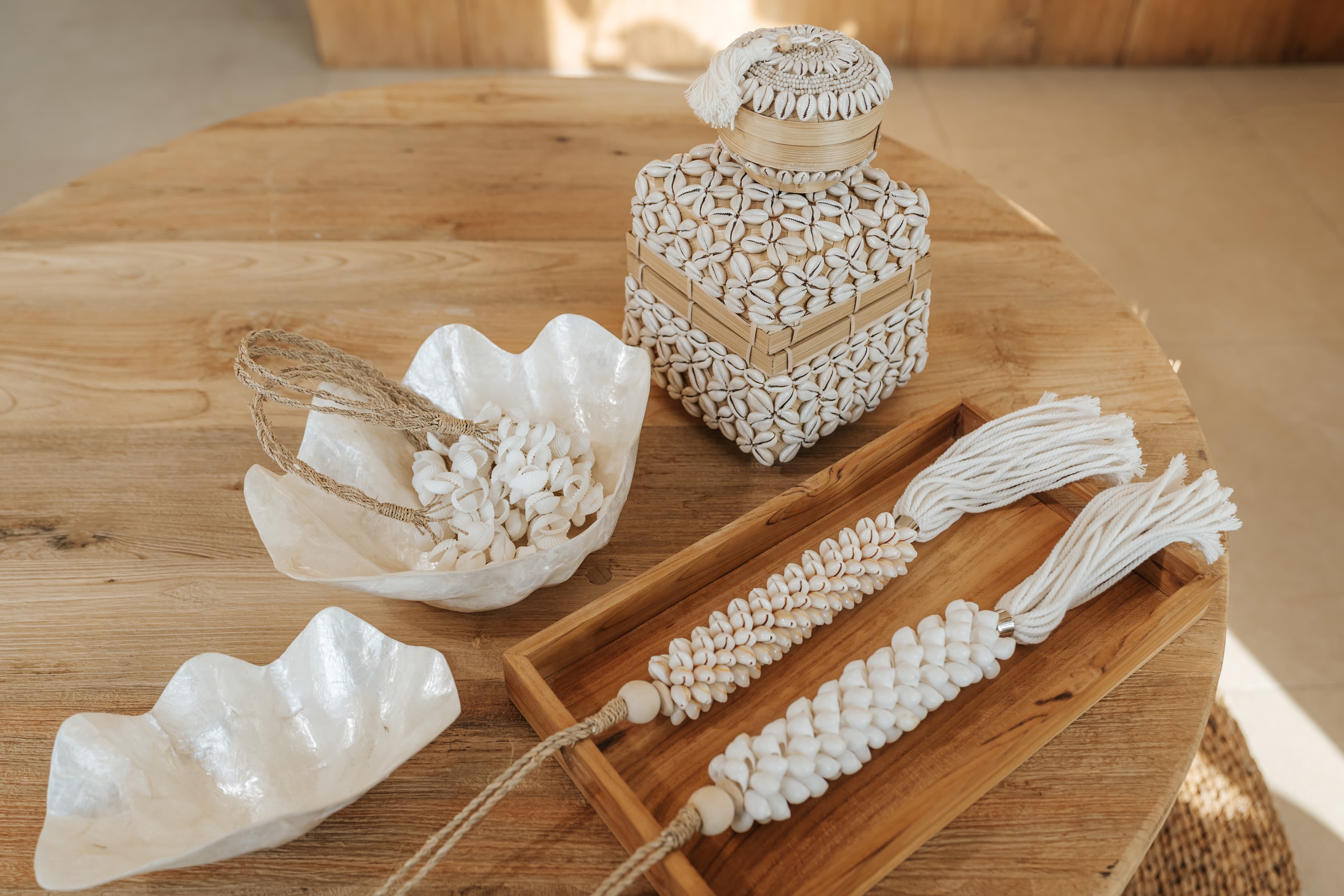 Natural linen cushions in warm earth tones